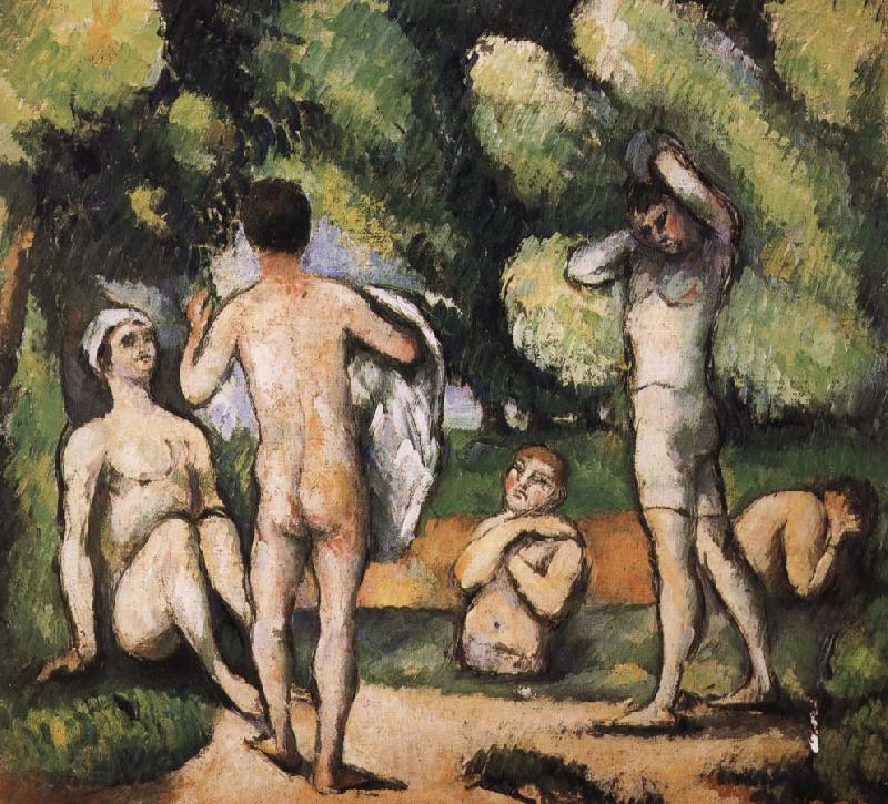 Paul Cezanne were five men and Bath Spain oil painting art